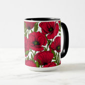 Garten mit rotem Mohn 2 Tasse (VorderseiteRechts)