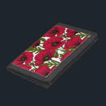 Garten mit rotem Mohn 2 Tri-fold Geldbeutel<br><div class="desc">Vektormuster aus handgezeichnet Mohn.</div>