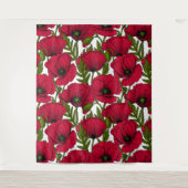 Garten mit rotem Mohn 2 Wandteppich (Vorderseite)