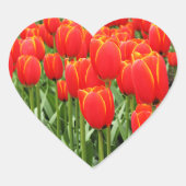 Garten mit Roten Tulips Herz-Aufkleber (Vorderseite)