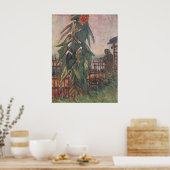 Garten mit Sonnenblume und ein Mädchen von van Gog Poster (Küche)