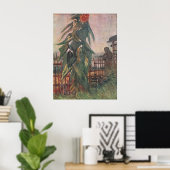 Garten mit Sonnenblume und ein Mädchen von van Gog Poster (Heimbüro)