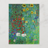 Garten mit Sonnenblumen Gustav Klimt Postkarte (Vorderseite)