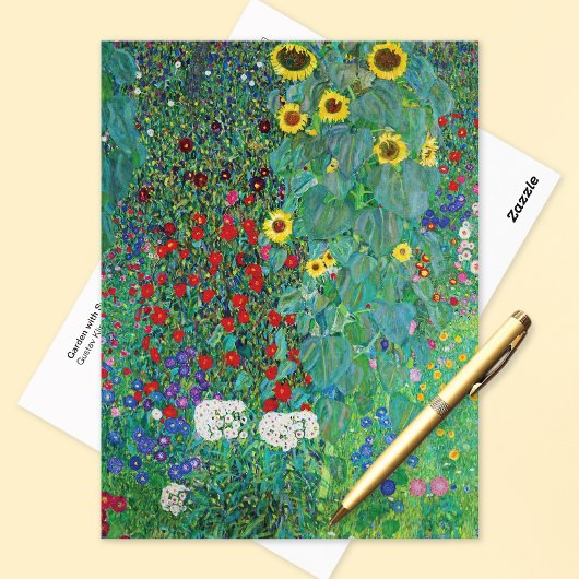 Garten mit Sonnenblumen Gustav Klimt Postkarte