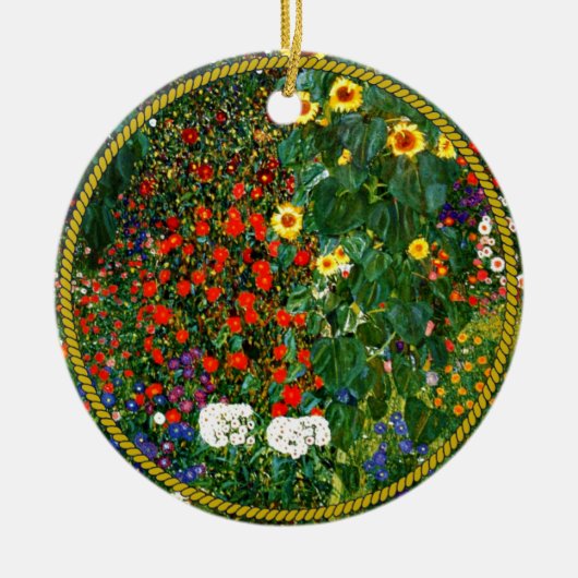 Garten mit Sonnenblumen Keramik Ornament (Vorne)