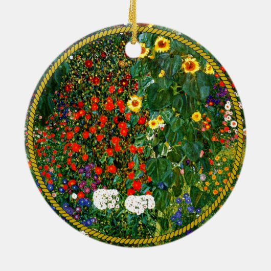 Garten mit Sonnenblumen Keramik Ornament (Hinten)
