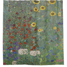 Garten mit Sonnenblumen von Gustav Klimt Duschvorhang