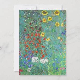 Garten mit Sonnenblumen von Gustav Klimt Feiertagskarte