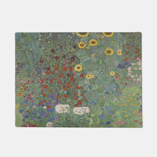 Garten mit Sonnenblumen von Gustav Klimt Fußmatte (Vorderseite)