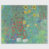 Garten mit Sonnenblumen von Gustav Klimt Geschenkpapier (Flach)