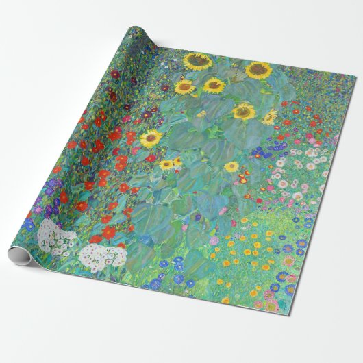 Garten mit Sonnenblumen von Gustav Klimt Geschenkpapier (Ungerollt)