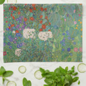 Garten mit Sonnenblumen von Gustav Klimt Geschirrtuch (Gefaltet)