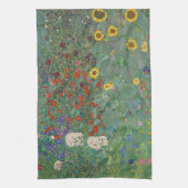 Garten mit Sonnenblumen von Gustav Klimt Geschirrtuch (Vertikal)