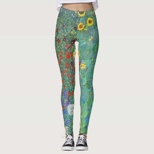 Garten mit Sonnenblumen von Gustav Klimt Leggings (Vorderseite)