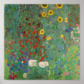 Garten mit Sonnenblumen von Gustav Klimt Poster (Vorne)