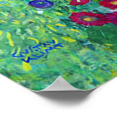 Garten mit Sonnenblumen von Gustav Klimt Poster (Ecke)