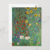 Garten mit Sonnenblumen von Gustav Klimt Postkarte (Vorne/Hinten)