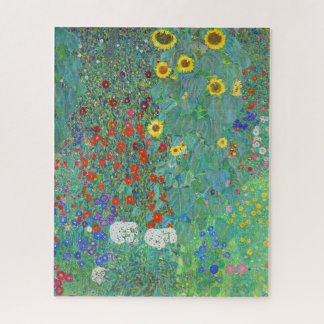 Garten mit Sonnenblumen von Gustav Klimt Puzzle
