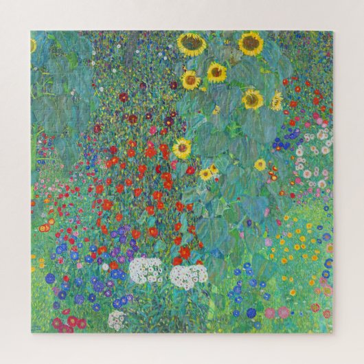 Garten mit Sonnenblumen von Gustav Klimt Puzzle (Vertikal)
