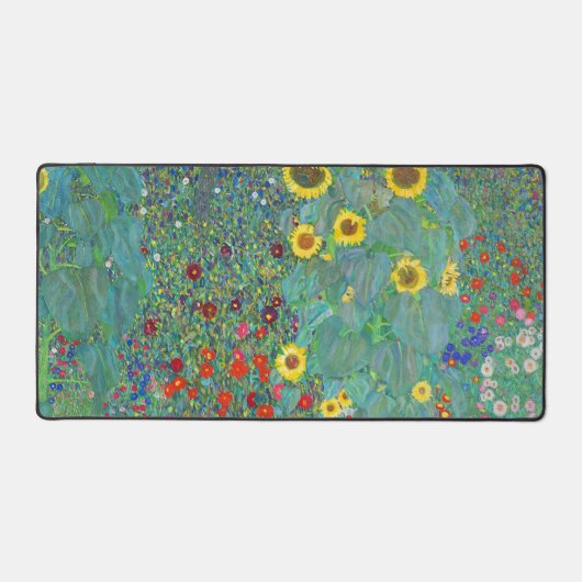 Garten mit Sonnenblumen von Gustav Klimt Schreibtischunterlage (Vorderseite)