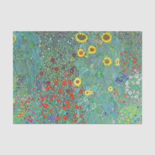 Garten mit Sonnenblumen von Gustav Klimt Seidenpapier