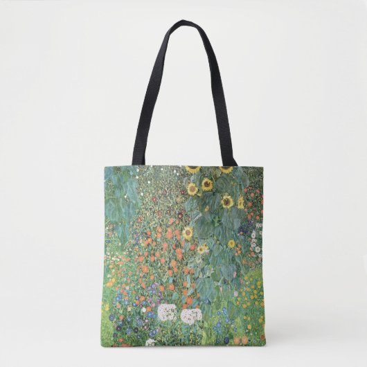 Garten mit Sonnenblumen von Gustav Klimt Tasche (Vorderseite)