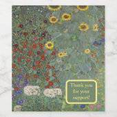 Garten mit Sonnenblumen von Gustav Klimt Weinetikett (Einzelnes Label)