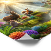 Garten mit sprechenden Tieren und fantastischer Fl Poster (Ecke)