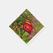 Garten mit Strohblumen Serviette (Ecke)
