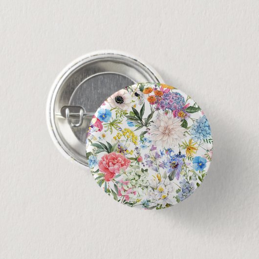 Garten mit wilden Blumen Button (Vorne & Hinten)