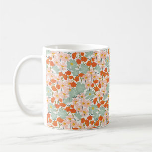 Garten mit wunderschönen handgezeichnet Blume in R Kaffeetasse