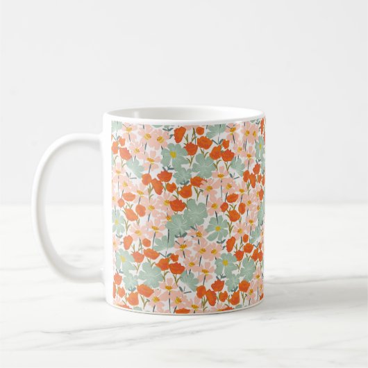 Garten mit wunderschönen handgezeichnet Blume in R Kaffeetasse (Links)
