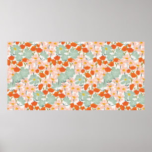 Garten mit wunderschönen handgezeichnet Blume in R Poster