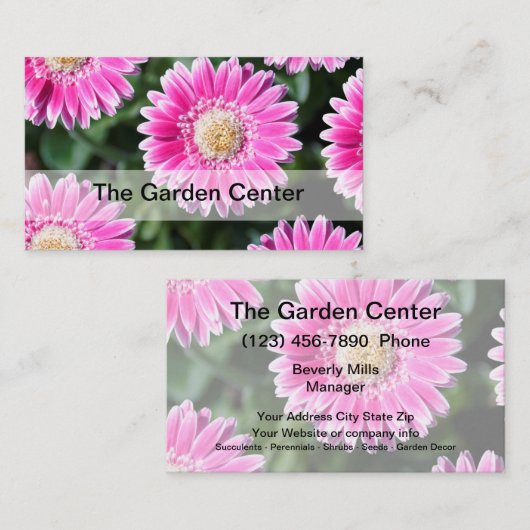 Garten-Mitte-Blumen-Entwurf Visitenkarte (Vorne/Hinten)