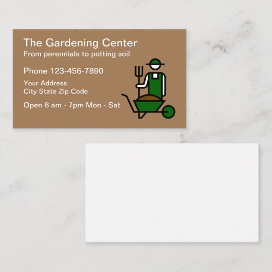 Garten-Mitte und Pflanzen-Kinderzimmer Visitenkarte (Vorne/Hinten)