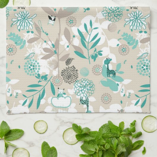 Garten-Muster Geschirrtuch (Gefaltet)