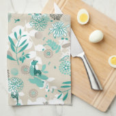 Garten-Muster Geschirrtuch (Viertel Falte)