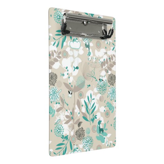 Garten-Muster Mini Klemmbrett (Schrägansicht)