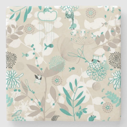 Garten-Muster Steinuntersetzer (Vorderseite)