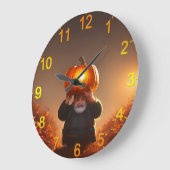 Garten Nome mit einem Kürbis, Wall Uhr (Winkel)
