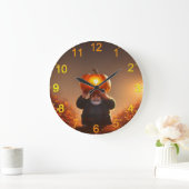 Garten Nome mit einem Kürbis, Wall Uhr (Zuhause)