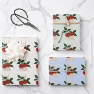 Garten Obst und Gemüse Einwickelpapier Schürzen Geschenkpapier Set