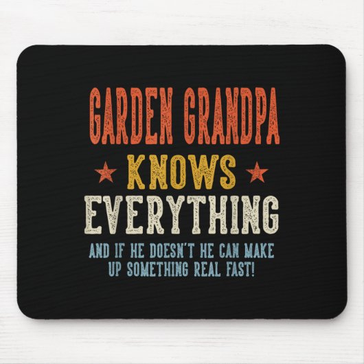 Garten Opa weiß alles Vatertag Retro Mousepad (Vorne)
