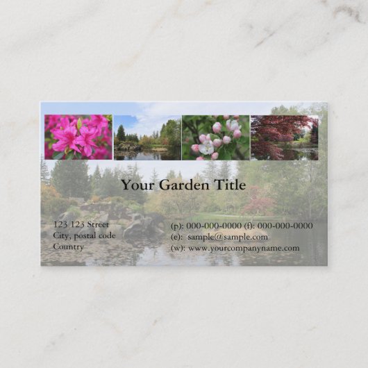 Garten, Park, Freizeit Visitenkarte (Vorderseite)