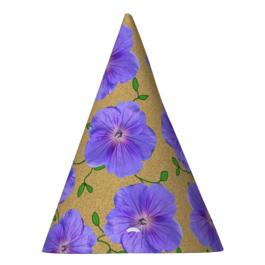 Garten-Party-blaue Blume auf irgendeiner Farbe Partyhütchen (Rechts)