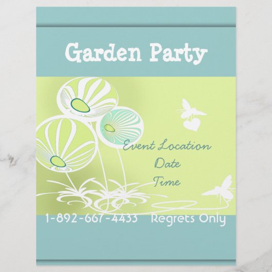 Garten Party Blume und Bienen Flyer (Hinten)