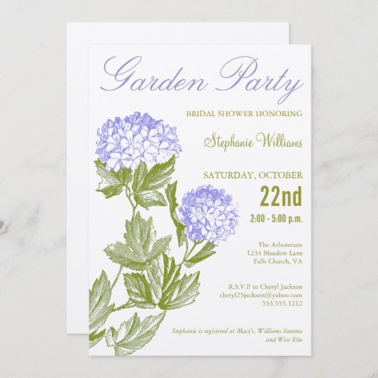 Garten-Party-Duschen-Einladung Einladung (Vorne/Hinten)