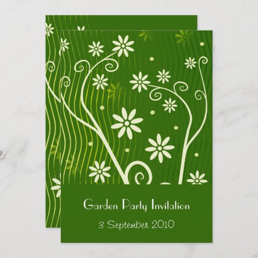 Garten-Party Einladung (Vorne/Hinten)