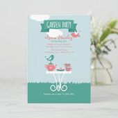 Garten-Party-Einstellungs-Einladung Einladung (Stehend Vorderseite)