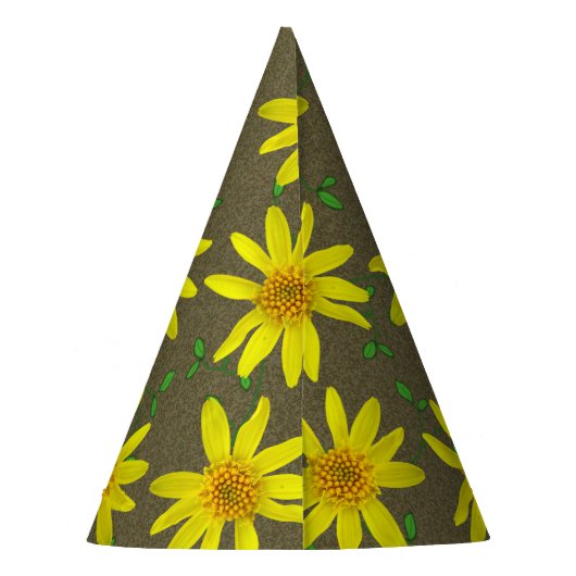 Garten-Party-Gelb-Blume auf irgendeiner Farbe Partyhütchen (Rückseite)